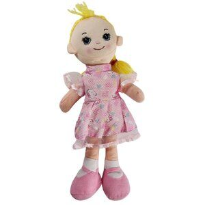 Linzy Plush Baby Doll Blonde Double Pony Tails Hello Kitty Dress 12" Blue Eyes